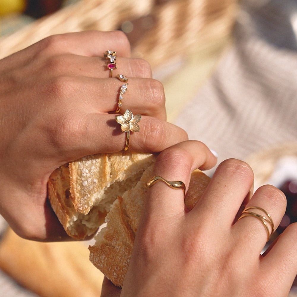 Blooming Gold Blumen Ring Alma