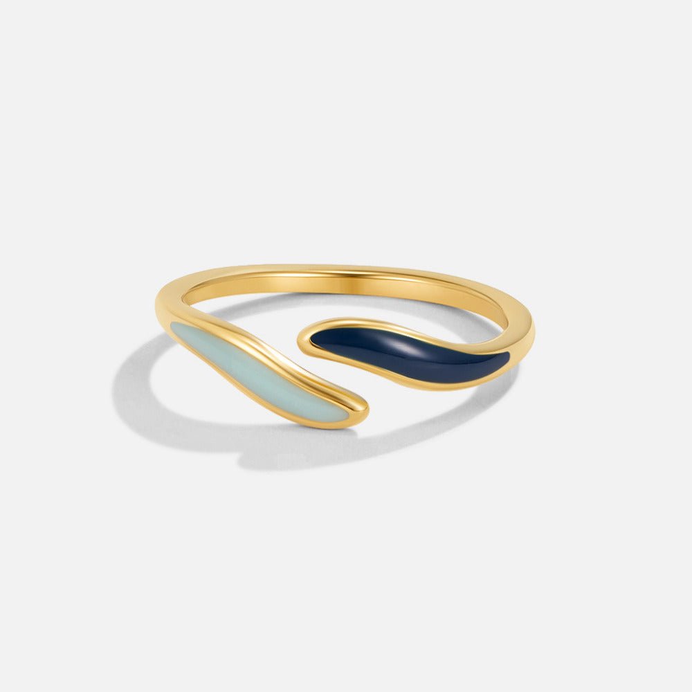 Blue Ocean Waves Wrap Ring Alma
