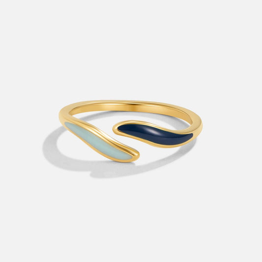 Blue Ocean Waves Wrap Ring Alma
