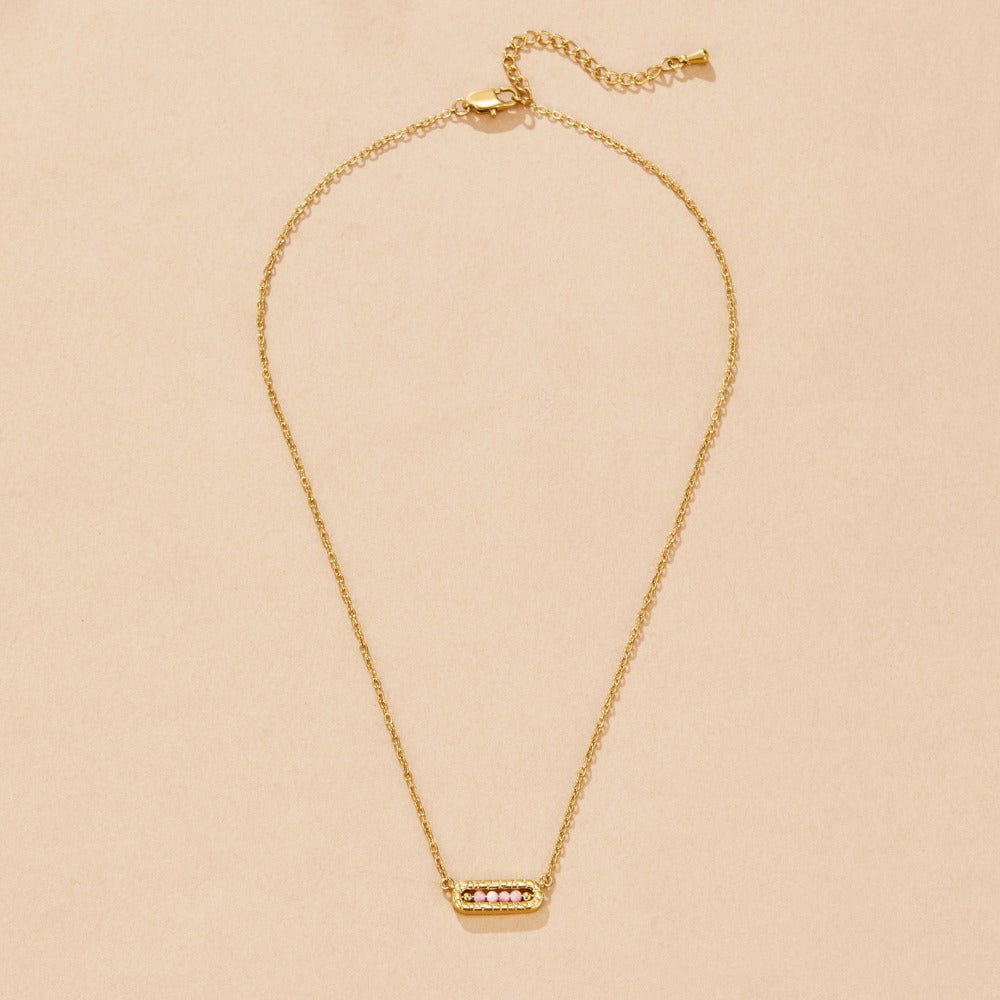 Blush Pink Bar Pendant Halskette Alma