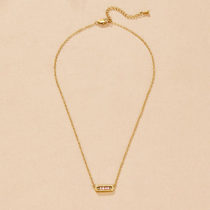 Blush Pink Bar Pendant Halskette Alma