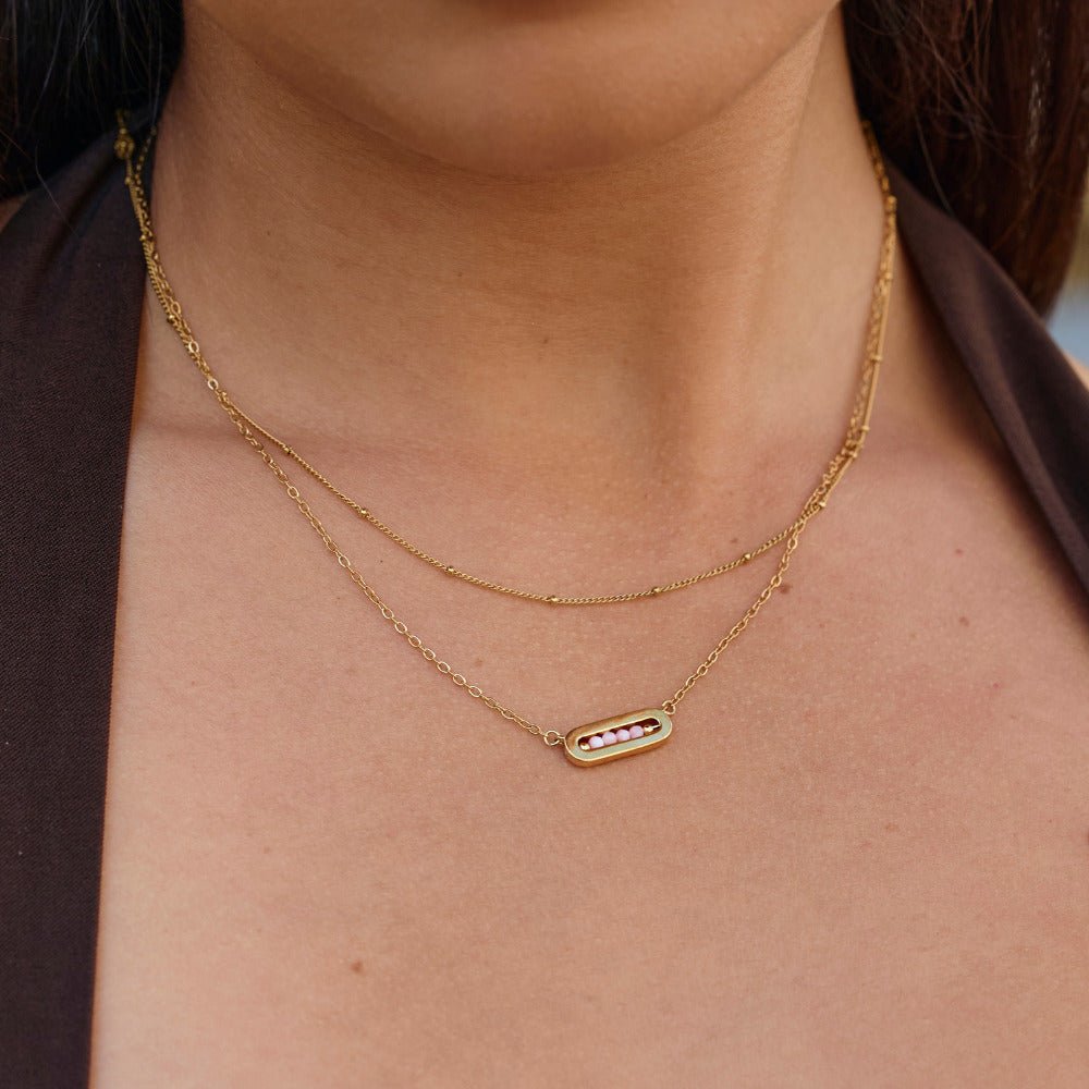 Blush Pink Bar Pendant Halskette Alma