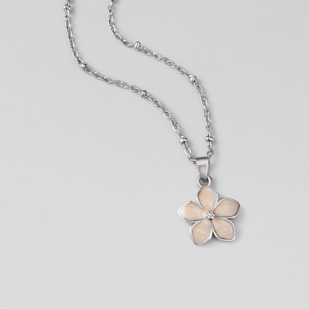 Blush Pink Sakura Bloom Silber Halskette Alma