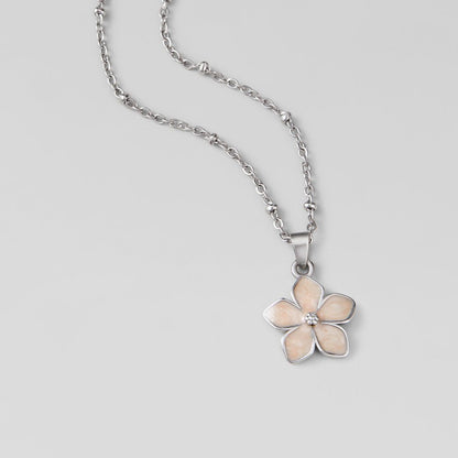 Blush Pink Sakura Bloom Silber Halskette Alma