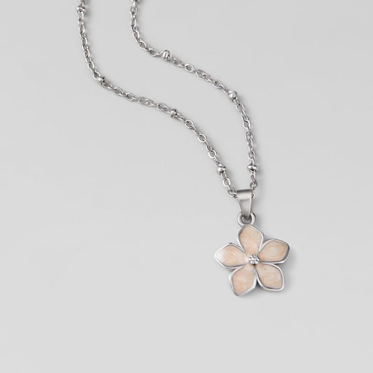 Blush Pink Sakura Bloom Silber Halskette Alma