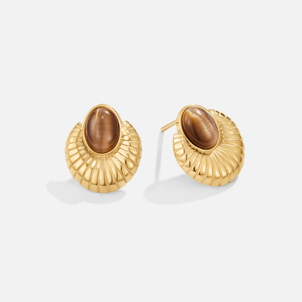 Bohemia Gold Tiger Eye Ohrringe Alma