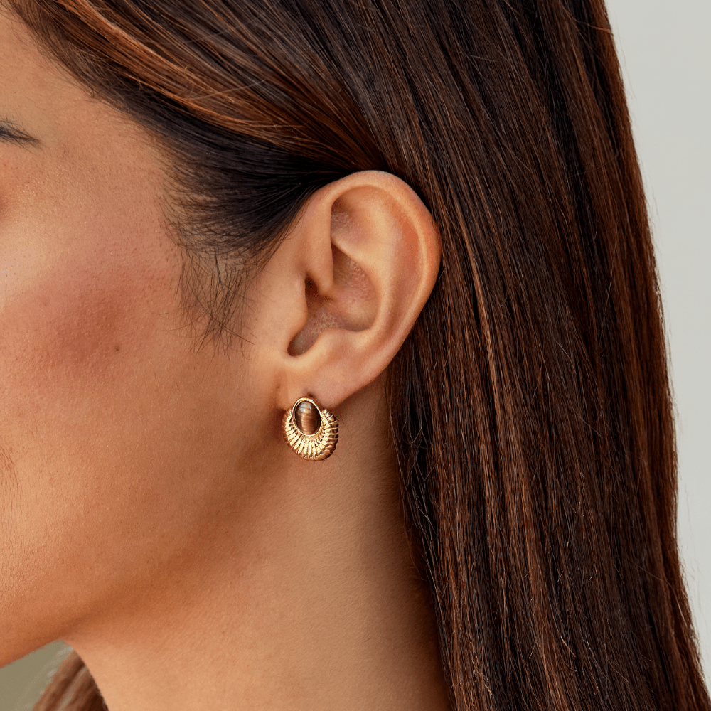 Bohemia Gold Tiger Eye Ohrringe Alma