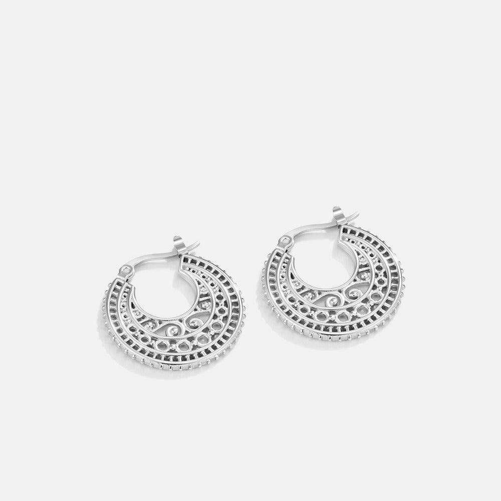 Boho Chic Silber Creolen Ohrringe Alma