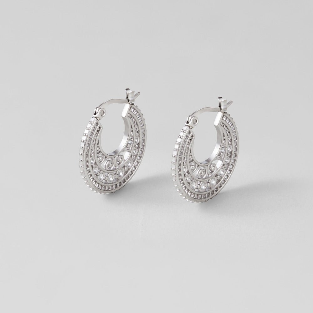 Boho Chic Silber Creolen Ohrringe Alma