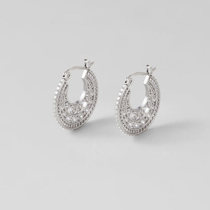 Boho Chic Silber Creolen Ohrringe Alma
