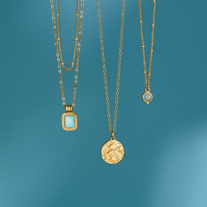 Celeste Gold Disc Halskette Alma