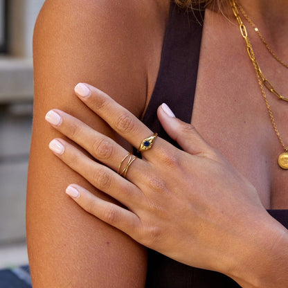 Celestial Blue Stern Ring Alma