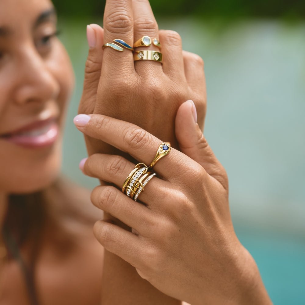 Celestial Blue Stern Ring Alma