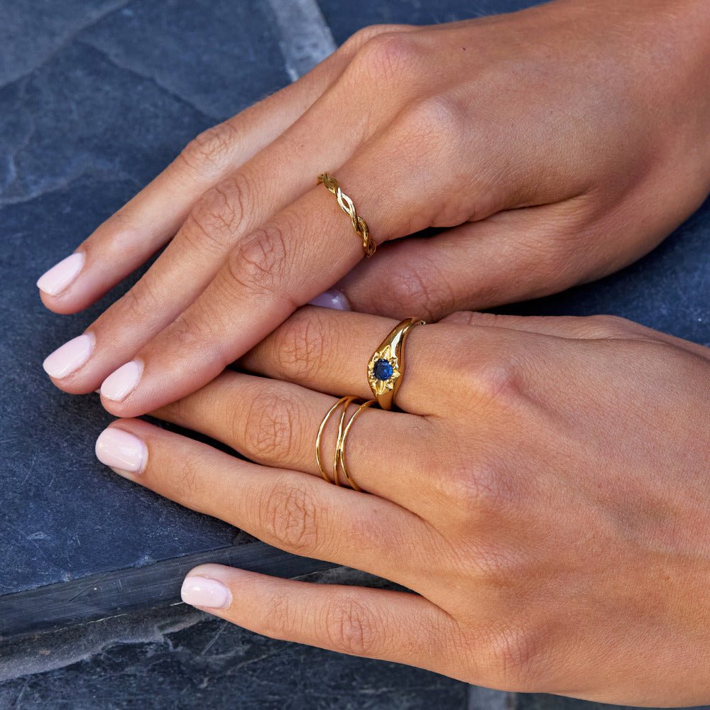 Celestial Blue Stern Ring Alma