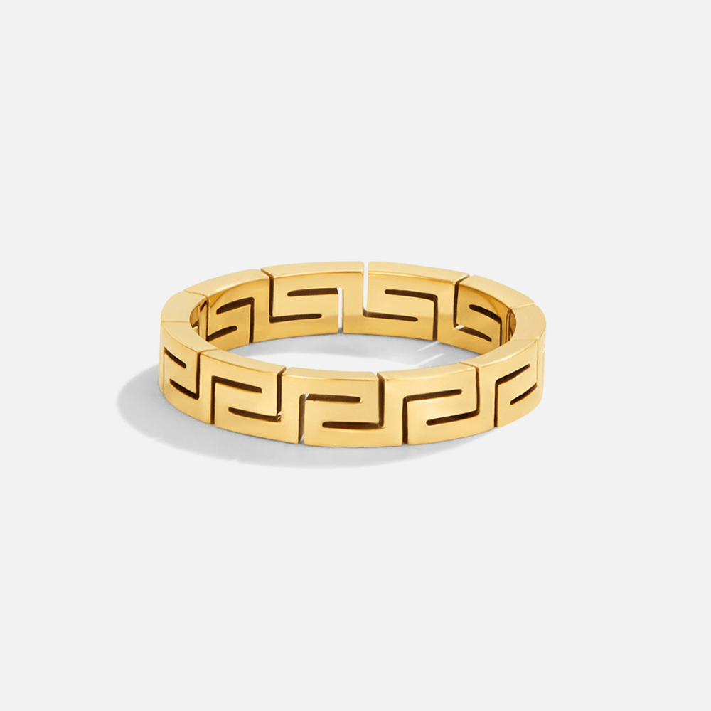 Celestine Gold Hollow Ring Alma