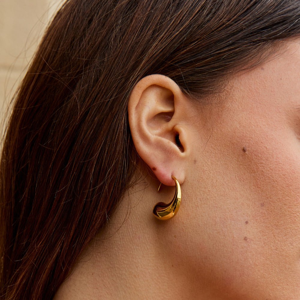 Chunky Gold Teardrop Ohrringe Alma