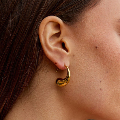 Chunky Gold Teardrop Ohrringe Alma