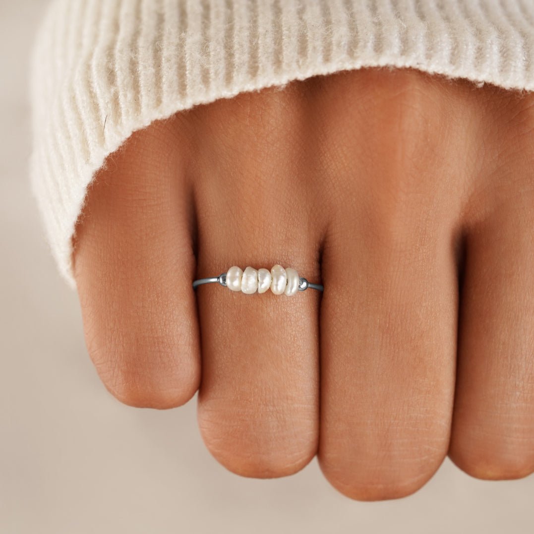 Klassisch SüßWasserperlen Silber Ring Alma