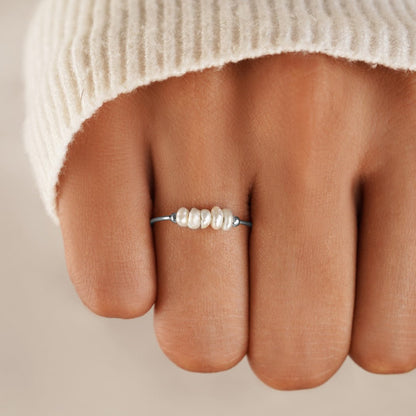 Klassisch SüßWasserperlen Silber Ring Alma