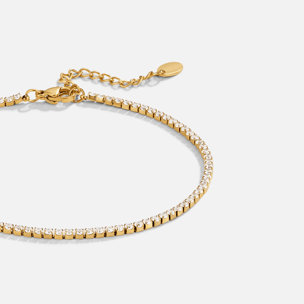Cordelia Gold Tennis FußKettchen Alma
