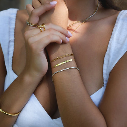 Cordelia Gold Tennis Armband Alma