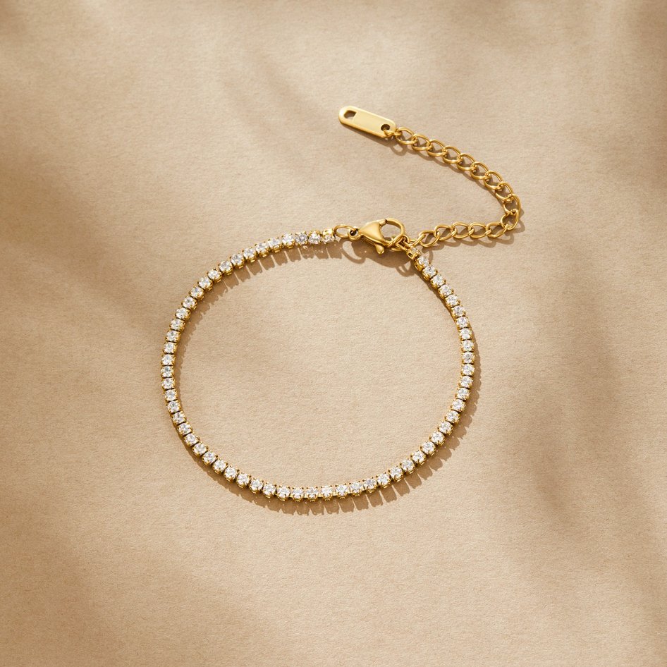 Cordelia Gold Tennis Armband Alma