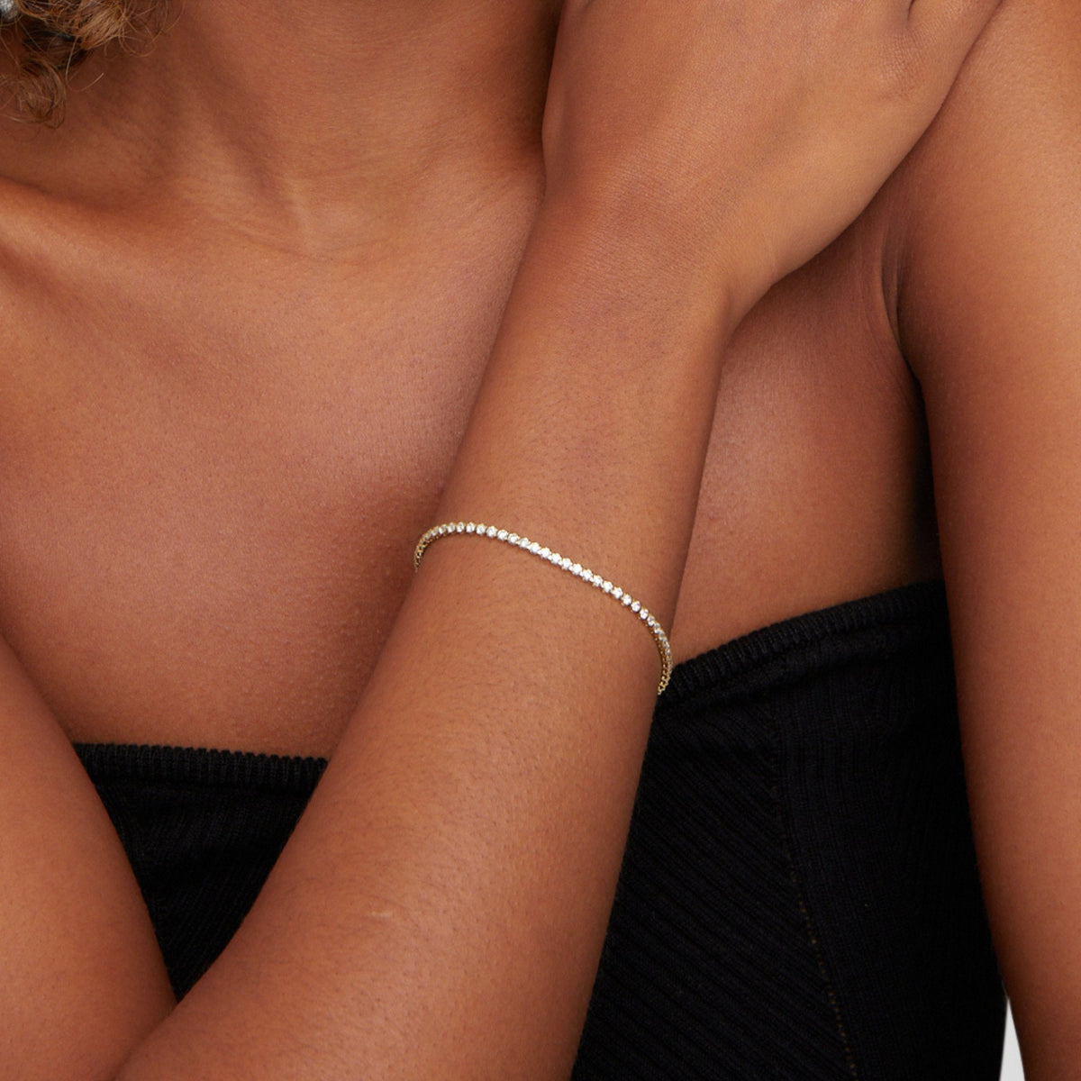 Cordelia Gold Tennis Armband Alma