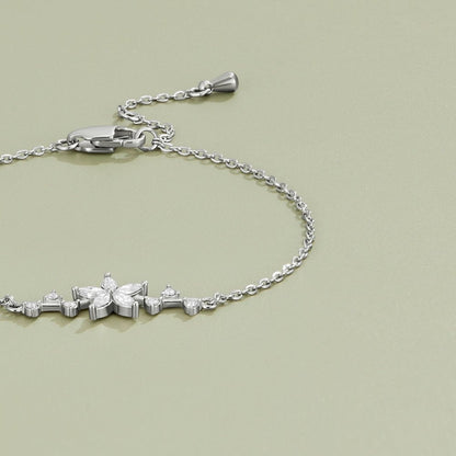 Kristall Blumen Silber Armband Alma