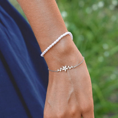 Kristall Blumen Silber Armband Alma