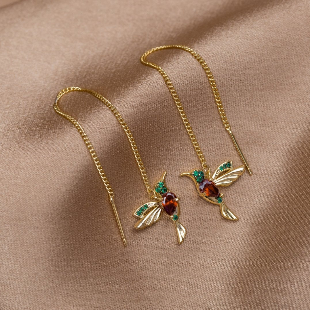 Kristall Hummingbird Tassel Ohrringe Alma