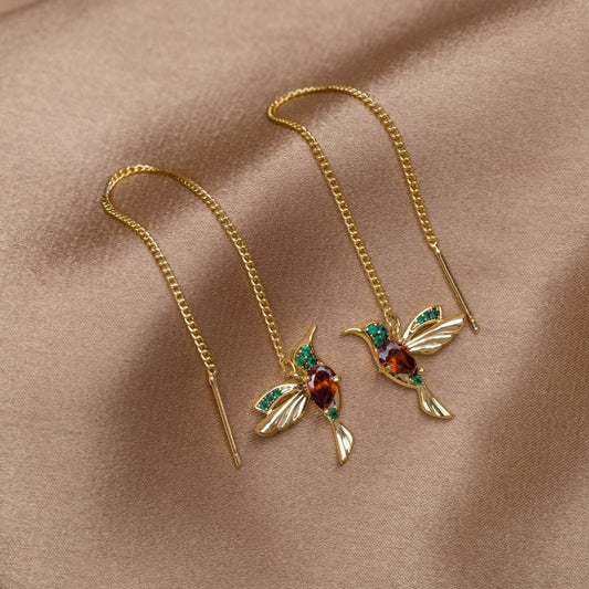 Kristall Hummingbird Tassel Ohrringe Alma
