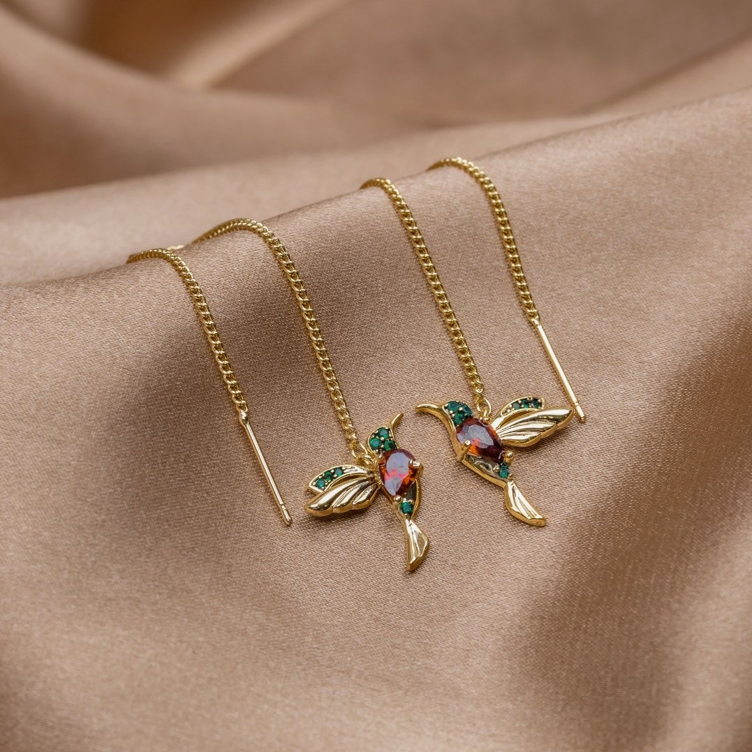 Kristall Hummingbird Tassel Ohrringe Alma