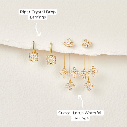 Kristall Lotus Waterfall Ohrringe Alma