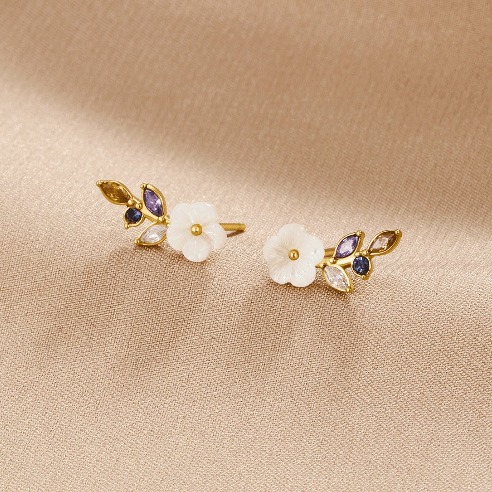 Kristall White Blossom Ohrringe Alma
