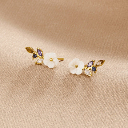 Kristall White Blossom Ohrringe Alma