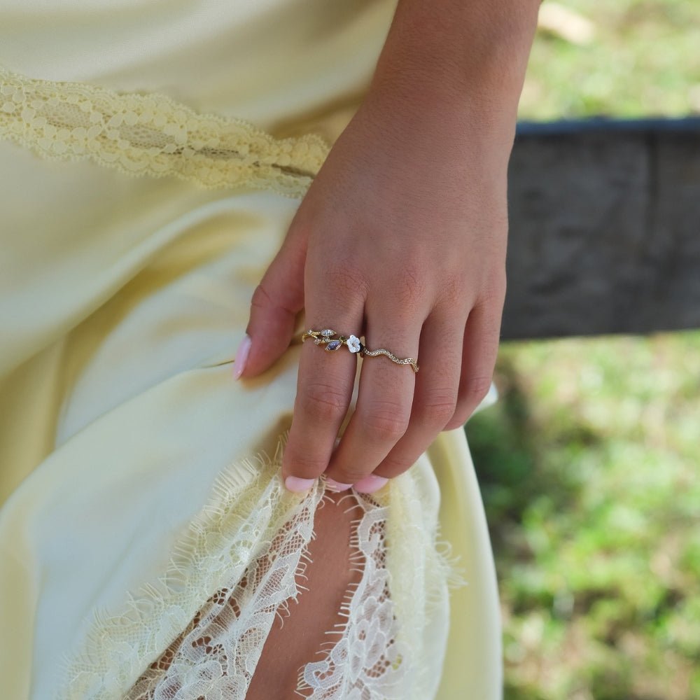 Kristall White Blossom Ring Gold Alma
