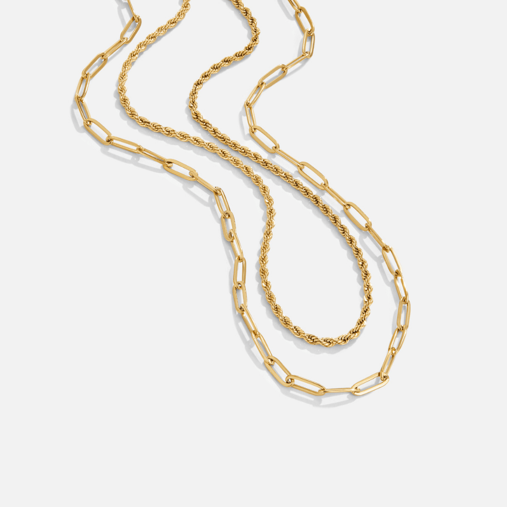 Dara Mehrlagige Paperclip Ketten Halskette Alma
