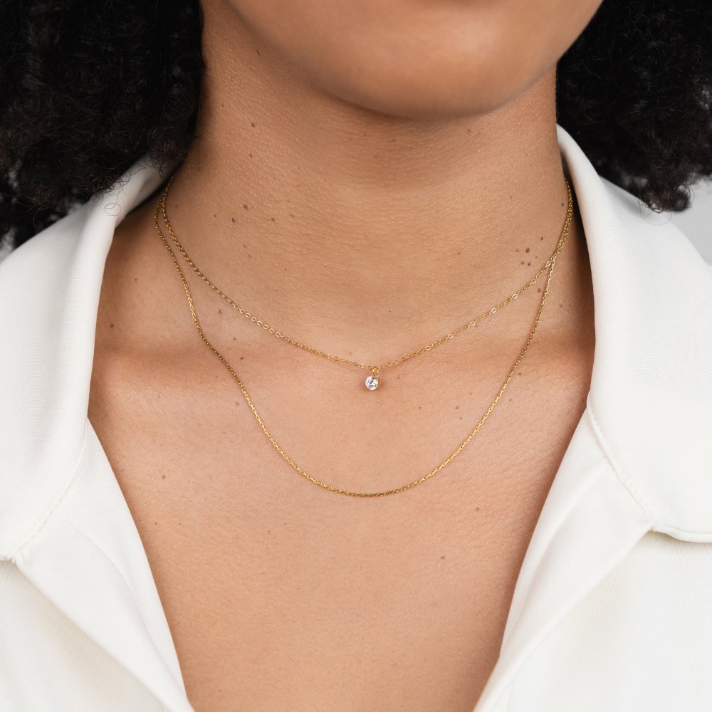 Dina Kristall & Gold Mehrlagige Halskette Alma
