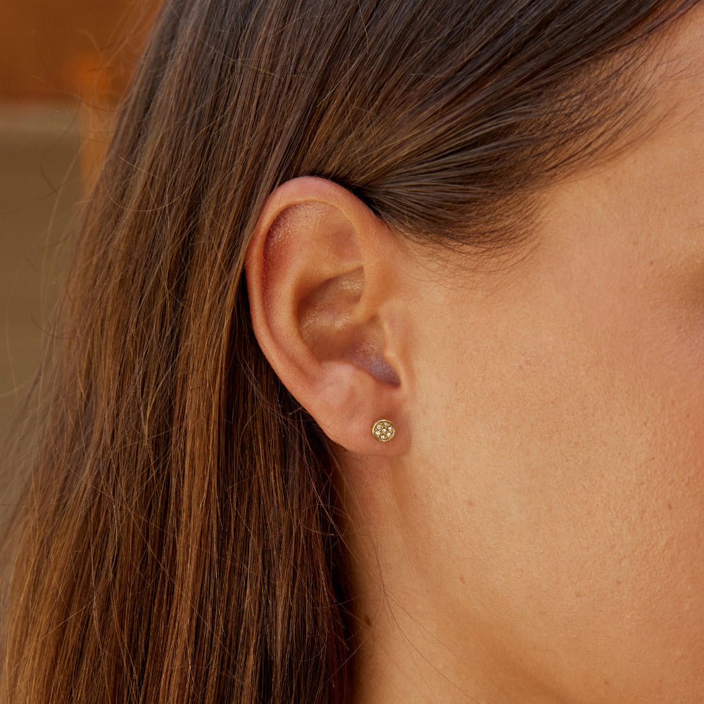 Elaine Kristall Disc Stecker Ohrringe Alma