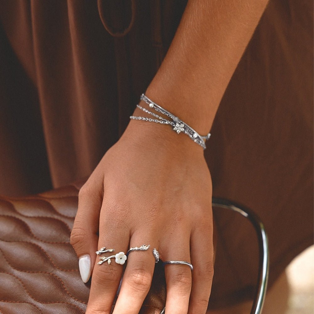Elara Kristall Bloom Silber Armband Alma