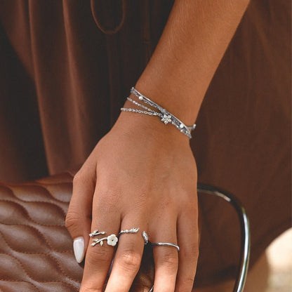 Elara Kristall Bloom Silber Armband Alma