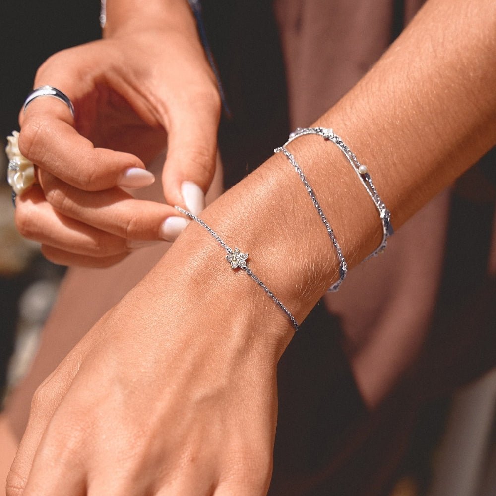 Elara Kristall Bloom Silber Armband Alma