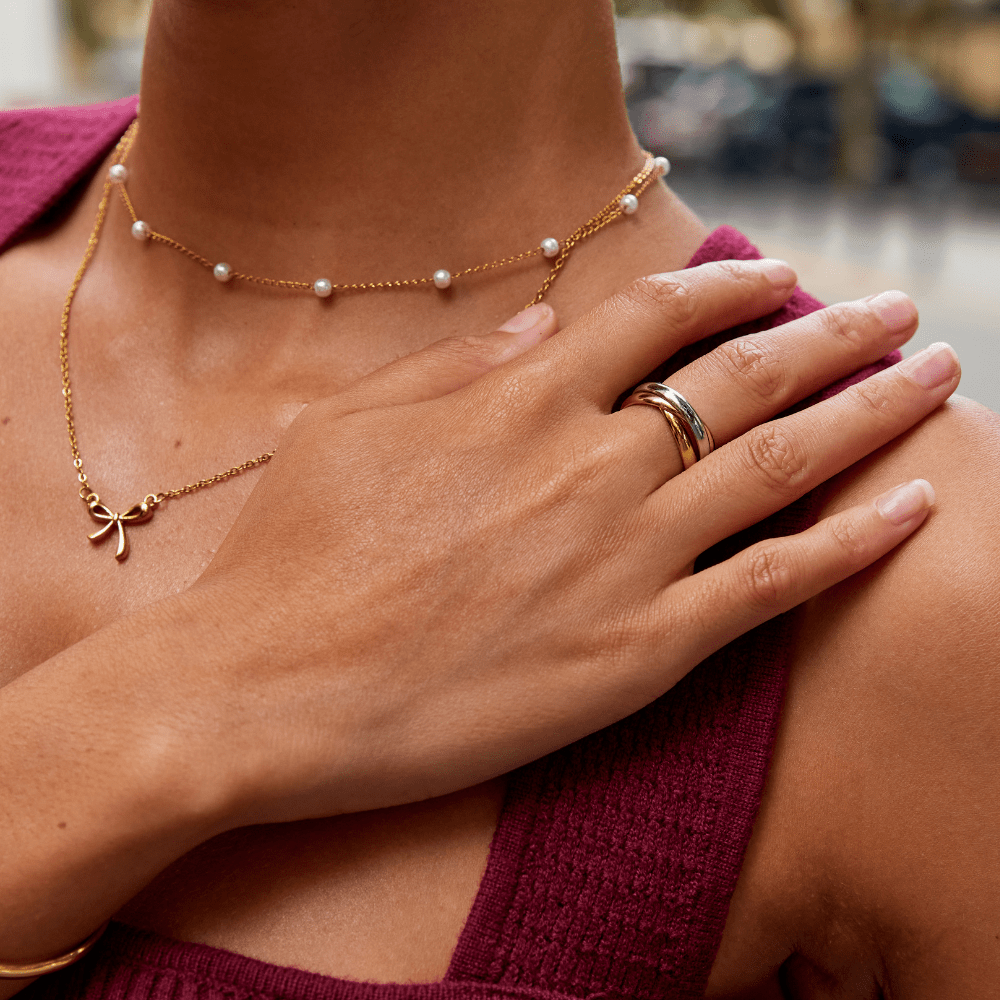 Elena Three-Toned Loop Ring Alma