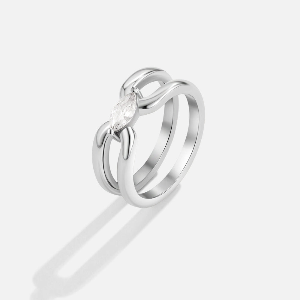 Eliza Silber Glieder Ketten Ring Alma