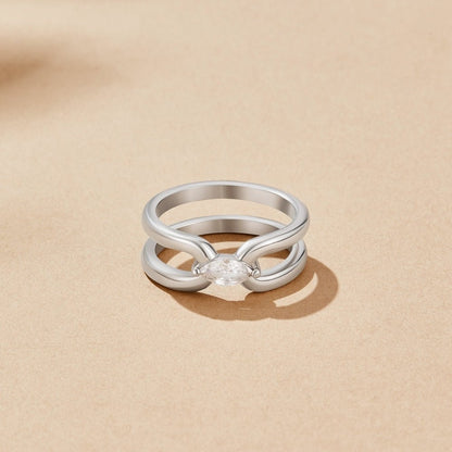 Eliza Silber Glieder Ketten Ring Alma