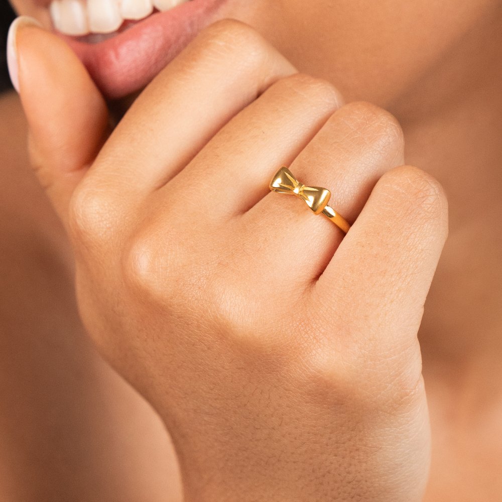 Ellie Gold Bow Ring Alma