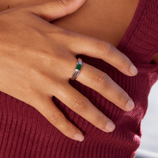 Ember Silber & Smaragd Ring Alma