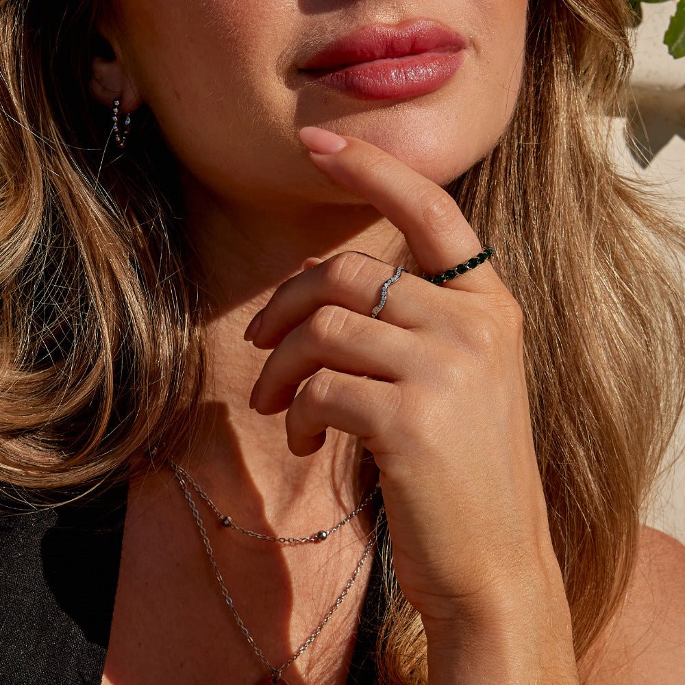 Smaragd Beauty Silber Kristall Ring Alma