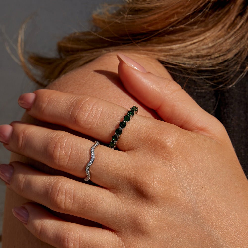 Smaragd Beauty Silber Kristall Ring Alma
