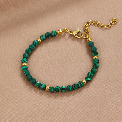 Smaragd Green Perlenarmband Alma